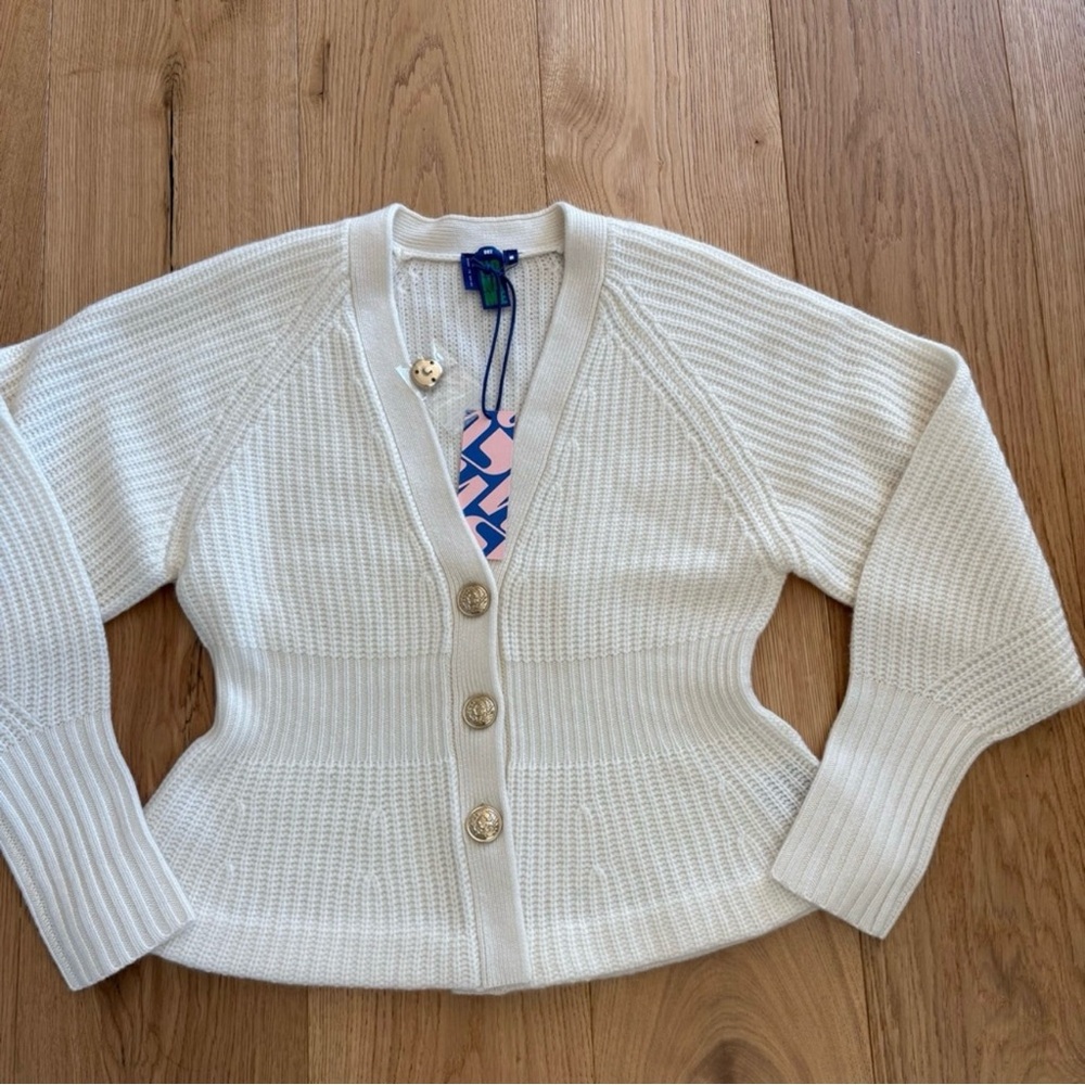 No Name White Cashmere Sweater New